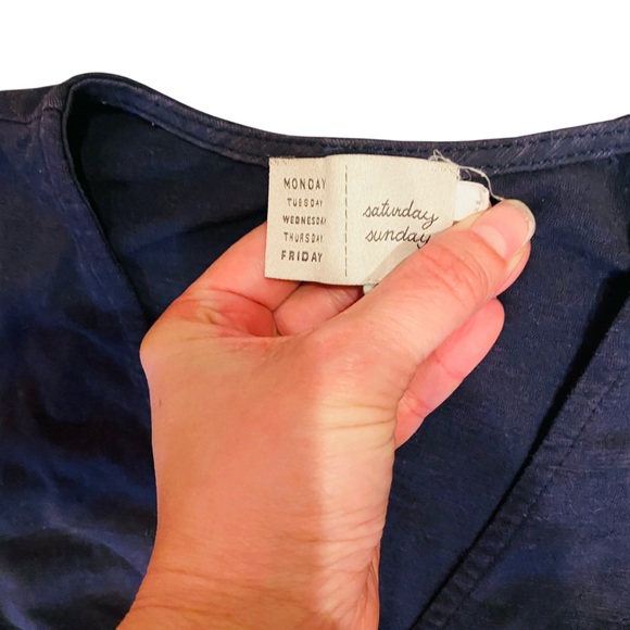 Anthropologie Saturday Sunday Elmira Navy Blue Wide Leg Jumpsuit Size XS - Picture 7 of 9